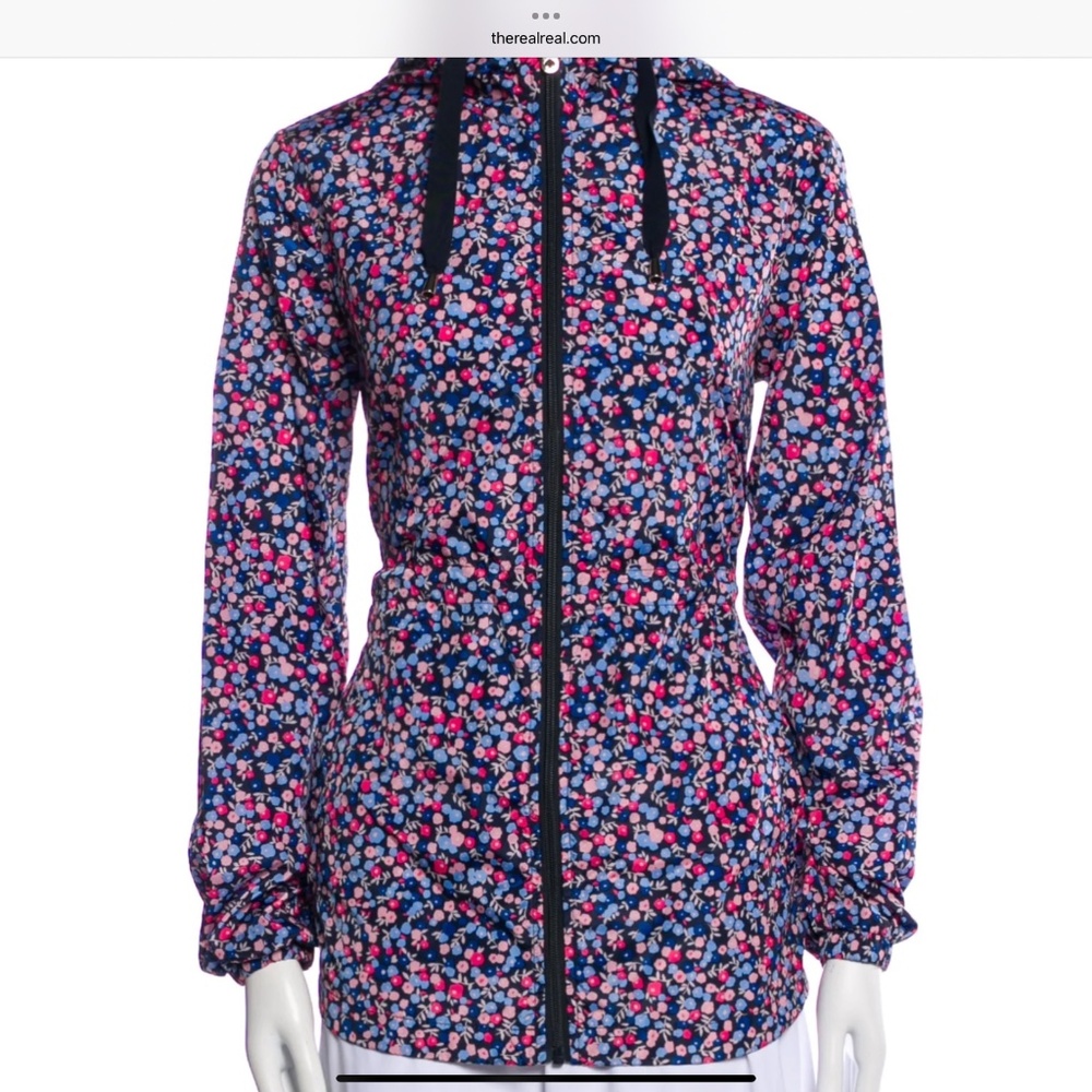 KATE SPADE NEW YORK Floral Print Coat Packable Jacket, (SIZE M). ( USED FEW TIME